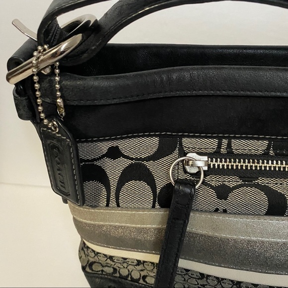 COACH STRIPED E/W SHOULDER BAG - Picture 4 of 12